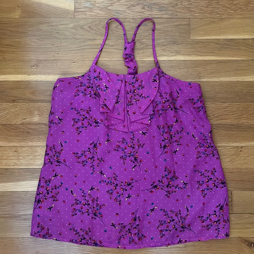Purple print halter style top